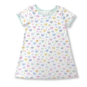 Lullaby Set conversation hearts print dress toddler girl valentines day aline